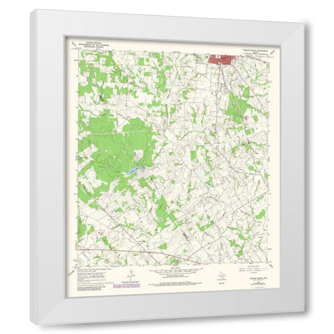 Teague South Texas Quad - USGS 1966 White Modern Wood Framed Art Print by USGS