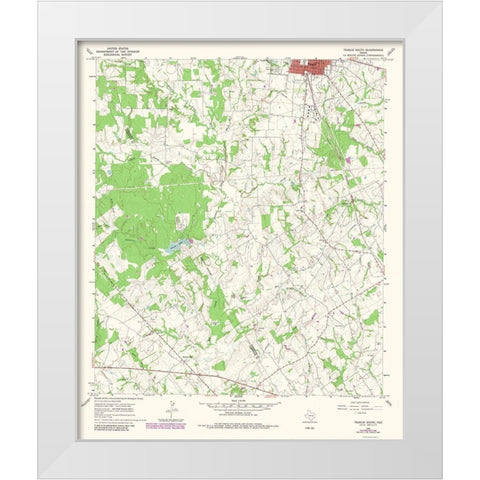 Teague South Texas Quad - USGS 1966 White Modern Wood Framed Art Print by USGS