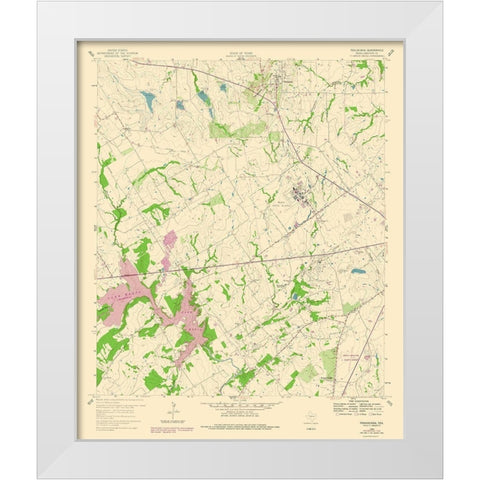 Tehuacana Texas Quad - USGS 1960 White Modern Wood Framed Art Print by USGS