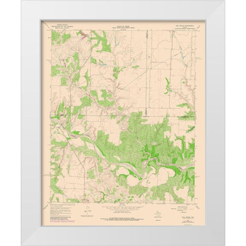 Tell South Texas Quad - USGS 1967 White Modern Wood Framed Art Print by USGS