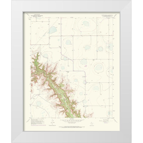 Thomas Ranch Texas Quad - USGS 1968 White Modern Wood Framed Art Print by USGS