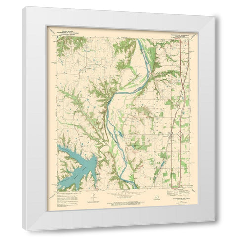 Thackerville Texas Oklahoma Quad - USGS 1968 White Modern Wood Framed Art Print by USGS