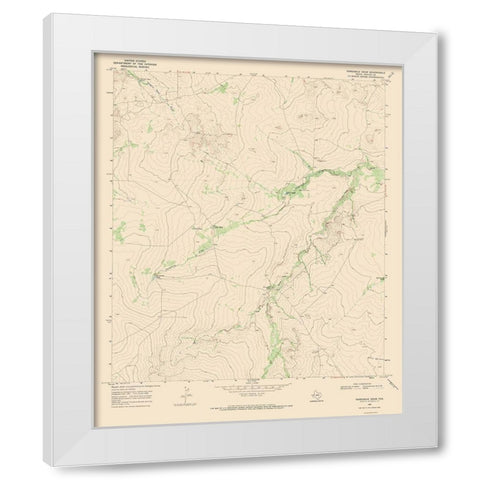 Three Mile Draw Texas Quad - USGS 1968 White Modern Wood Framed Art Print by USGS