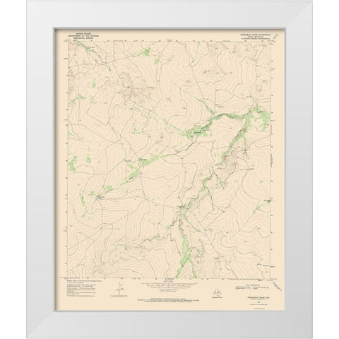 Three Mile Draw Texas Quad - USGS 1968 White Modern Wood Framed Art Print by USGS
