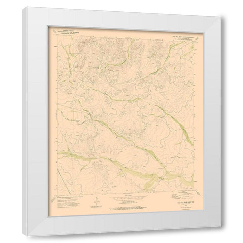 Two Mill Draw East Texas Quad - USGS 1973 White Modern Wood Framed Art Print by USGS