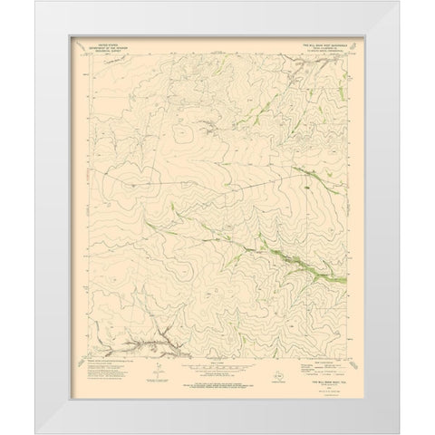 Two Mill Draw West Texas Quad - USGS 1973 White Modern Wood Framed Art Print by USGS