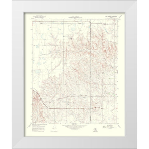 Tody School Texas Quad - USGS 1970 White Modern Wood Framed Art Print by USGS