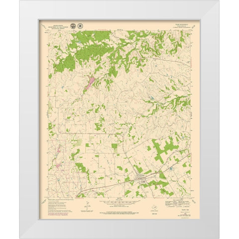 Tolar Texas Quad - USGS 1960 White Modern Wood Framed Art Print by USGS