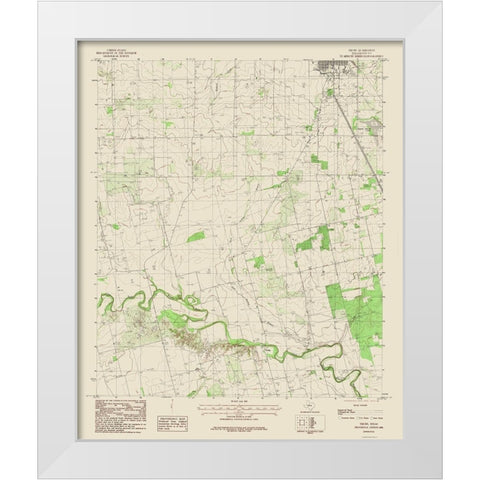 Truby Texas Quad - USGS 1984 White Modern Wood Framed Art Print by USGS