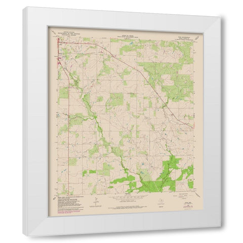 True Texas Quad - USGS 1964 White Modern Wood Framed Art Print by USGS