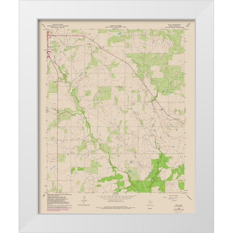 True Texas Quad - USGS 1964 White Modern Wood Framed Art Print by USGS