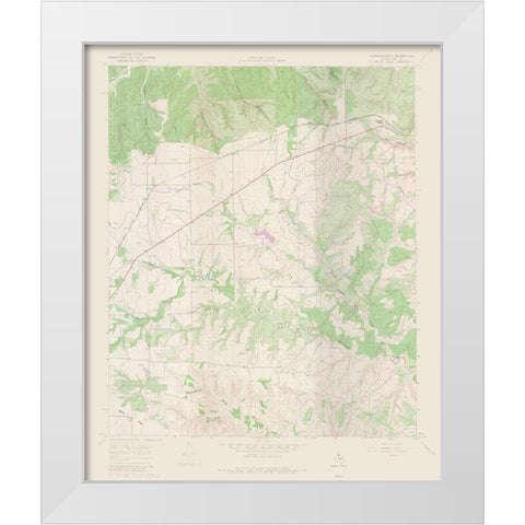 Tampico Siding Texas Quad - USGS 1967 White Modern Wood Framed Art Print by USGS