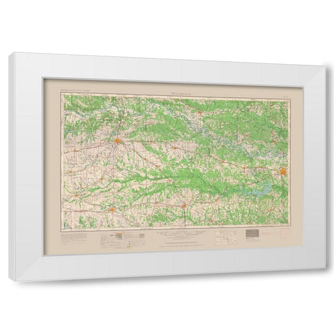 Texarkana Texas Quad - USGS 1954 White Modern Wood Framed Art Print by USGS