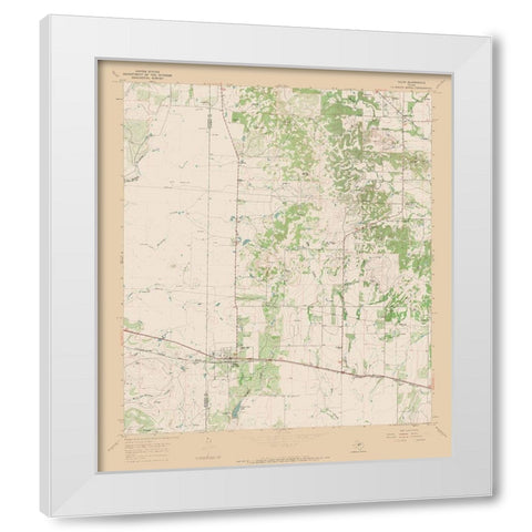 Talpa Texas Quad - USGS 1967 White Modern Wood Framed Art Print by USGS