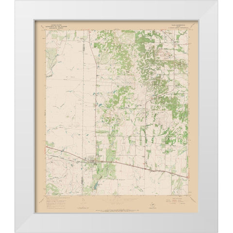 Talpa Texas Quad - USGS 1967 White Modern Wood Framed Art Print by USGS