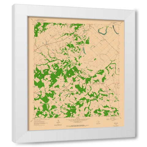 Tunis Texas Quad - USGS 1962 White Modern Wood Framed Art Print by USGS