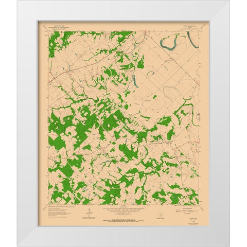 Tunis Texas Quad - USGS 1962 White Modern Wood Framed Art Print by USGS