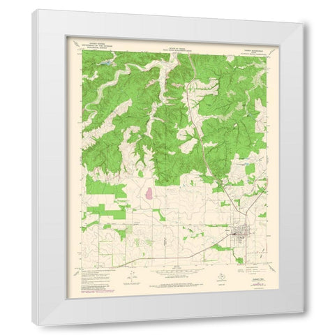 Turkey Texas Quad - USGS 1967 White Modern Wood Framed Art Print by USGS