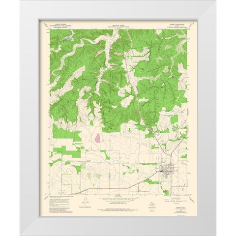 Turkey Texas Quad - USGS 1967 White Modern Wood Framed Art Print by USGS