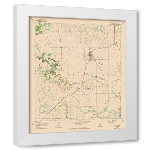 Tuscola Texas Quad - USGS 1967 White Modern Wood Framed Art Print by USGS