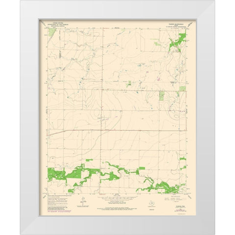 Tuxedo Texas Quad - USGS 1965 White Modern Wood Framed Art Print by USGS