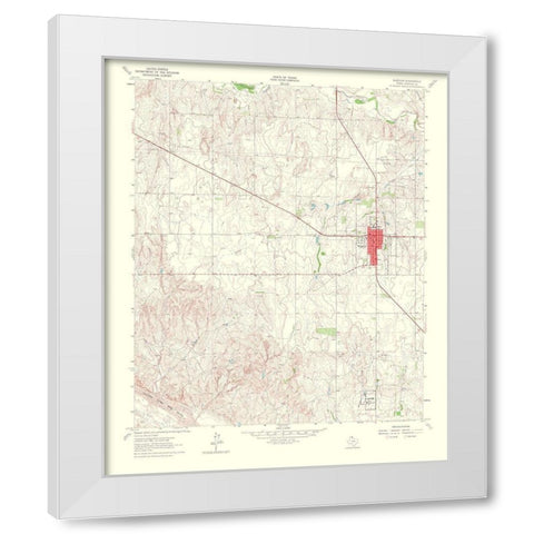 Wheeler Texas Quad - USGS 1965 White Modern Wood Framed Art Print by USGS