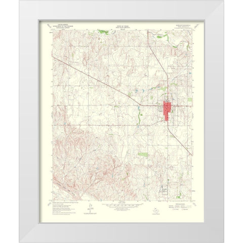 Wheeler Texas Quad - USGS 1965 White Modern Wood Framed Art Print by USGS