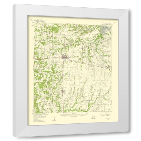 Whitesboro Texas Quad - USGS 1959 White Modern Wood Framed Art Print by USGS