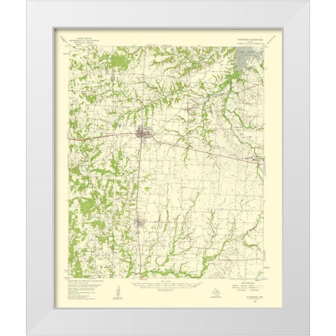 Whitesboro Texas Quad - USGS 1959 White Modern Wood Framed Art Print by USGS
