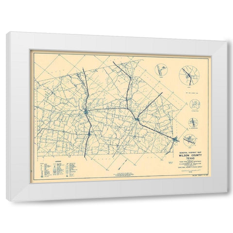 Wilson Texas - Highway Dept 1936 White Modern Wood Framed Art Print by Highway Dept