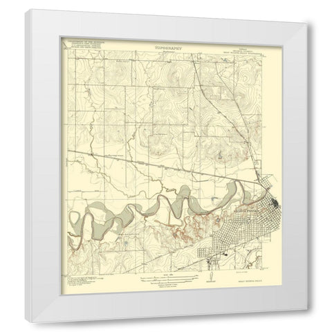 Wichita Falls West Texas Quad - USGS 1918 White Modern Wood Framed Art Print by USGS