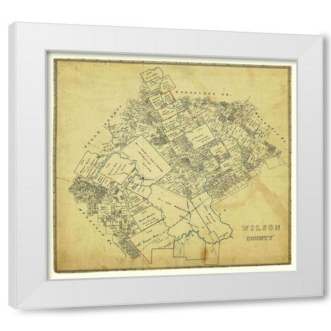 Wilson County Texas -1880 White Modern Wood Framed Art Print by Unknown