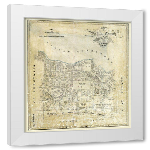 Wichita County Texas - Bean 1874  White Modern Wood Framed Art Print by Bean