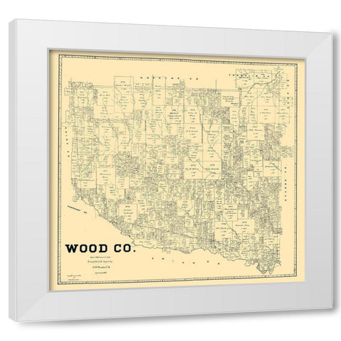 Wood County Texas - Pressler 1895  White Modern Wood Framed Art Print by Pressler