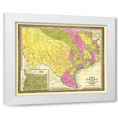 Texas - Mitchell 1846 White Modern Wood Framed Art Print by Mitchell