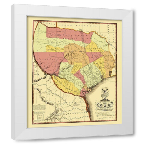 Texas - Tanner 1837 White Modern Wood Framed Art Print by Tanner