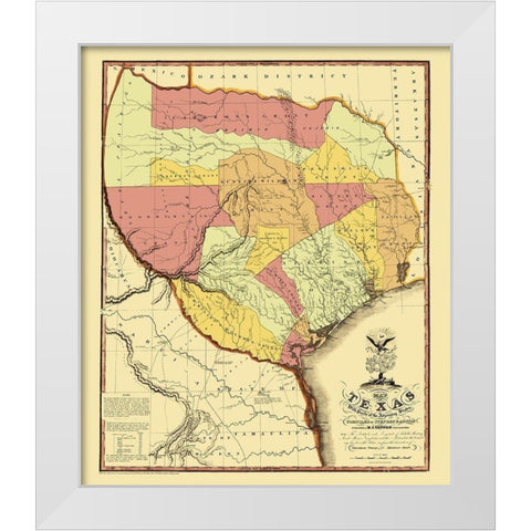 Texas - Tanner 1837 White Modern Wood Framed Art Print by Tanner
