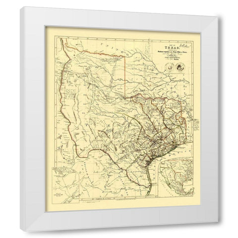Republic of Texas - Arrowsmith 1841 White Modern Wood Framed Art Print by Arrowsmith