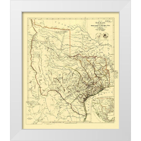 Republic of Texas - Arrowsmith 1841 White Modern Wood Framed Art Print by Arrowsmith