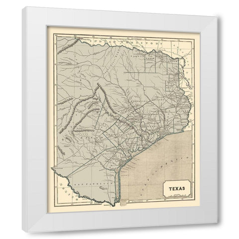 Texas - Morse and Breese 1845 White Modern Wood Framed Art Print by Morse