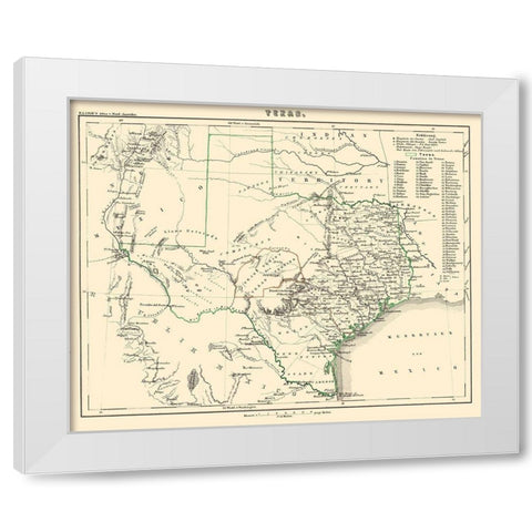 Texas - Lange 1854 White Modern Wood Framed Art Print by Lange