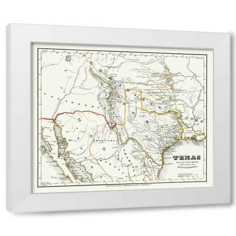 Texas and Surrounding Territories - Radefeld 1846 White Modern Wood Framed Art Print by Radefeld