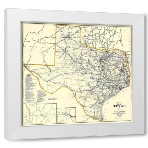 Texas Railroads - Dodge 1926 White Modern Wood Framed Art Print by Dodge