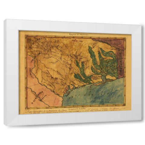 Texas Southeast - Austin 1822 White Modern Wood Framed Art Print by Austin