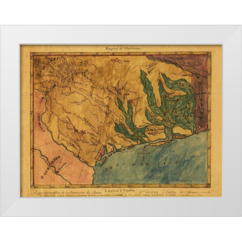 Texas Southeast - Austin 1822 White Modern Wood Framed Art Print by Austin