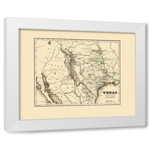 Texas Republic - Meyer 1846 White Modern Wood Framed Art Print by Meyer