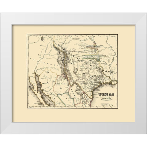 Texas Republic - Meyer 1846 White Modern Wood Framed Art Print by Meyer