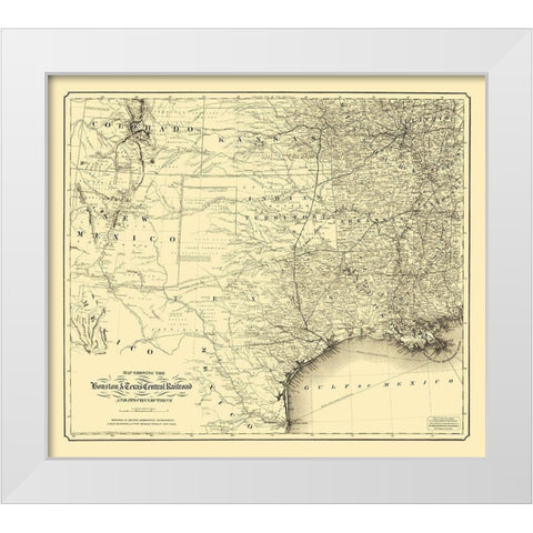 Southern Railroads - Colton 1867 White Modern Wood Framed Art Print by Colton
