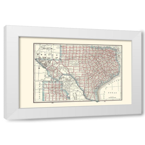 Texas - Rathbun 1893 White Modern Wood Framed Art Print by Rathbun