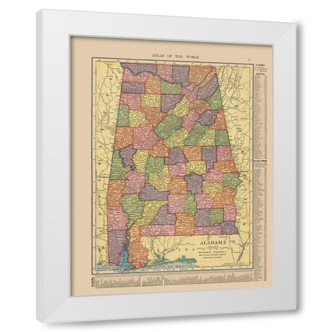 Alabama - Hammond 1910 White Modern Wood Framed Art Print by Hammond